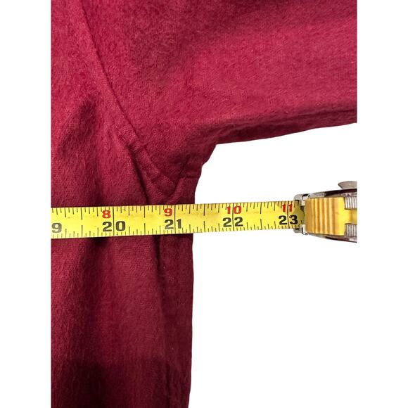 Eddie Bauer Men's Medium 16517 Heavy Flannel Chamois Burgundy Outdoor Shirt - Picture 7 of 11